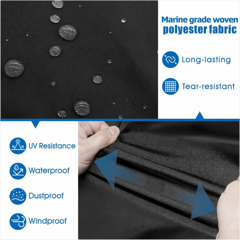 FCOUIID Outboard Motor Cover Boat Motor Cover, Outboard Engine Cover Up to 115-225 Thick (Black,4 Strokes) - Image 3